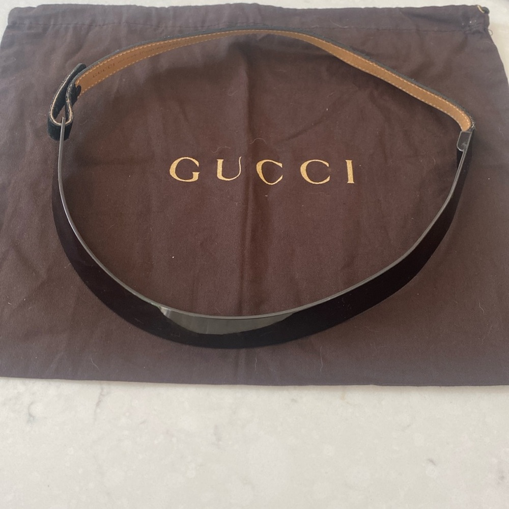 Very Rare Vintage Gucci Metal and Suede Belt Size 75 (30”) With Dust Bag